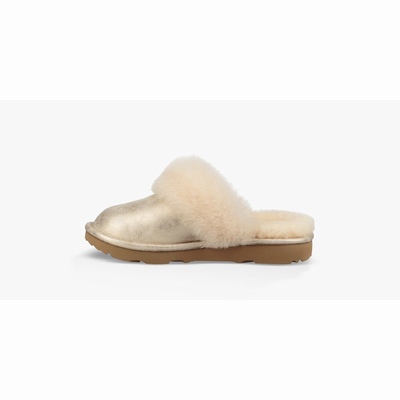 Chinelos UGG Cozy II Metallic Criança Douradas | PT-UIXKZ